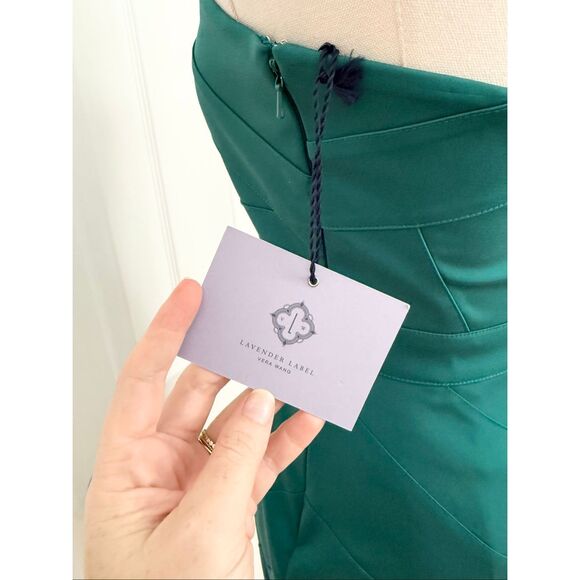 Vera Wang Lavender Strapless Bodycon Pencil Wiggle Sheath Mini Dress Teal 2 NWT - Picture 4 of 7